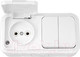 Миниатюра изображения товара Блок выключатель+розетка Bylectrica Пралеска Аква 2В-РЦ-655 (белый)