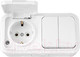 Миниатюра изображения товара Блок выключатель+розетка Bylectrica Пралеска Аква 2В-РЦ-659 (белый)