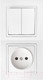 Миниатюра изображения товара Блок выключатель+розетка Bylectrica Уют 2В-РЦ-727 (белый)
