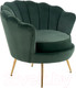Миниатюра изображения товара Кресло мягкое Halmar Amorinito (темно-зеленый/золото)