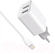 Миниатюра изображения товара Зарядное устройство сетевое Digitalpart WC-221 2.1A с кабелем Lightning (белый)