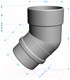 Миниатюра изображения товара Колено трубы водосточной Docke Lux 72 градуса (графит)