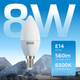 Миниатюра изображения товара Лампа Gauss Elementary Candle E14 8W 6500K / 33138