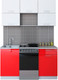 Миниатюра изображения товара Кухонный гарнитур Интерлиния Мила Gloss 50-15 (белый/красный)
