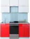 Миниатюра изображения товара Кухонный гарнитур Интерлиния Мила Gloss 50-16 (белый/красный)