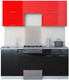 Миниатюра изображения товара Кухонный гарнитур Интерлиния Мила Gloss 50-18 (красный/черный)