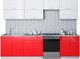 Миниатюра изображения товара Кухонный гарнитур Интерлиния Мила Gloss 60-28 (белый/красный)