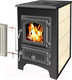 Миниатюра изображения товара Печь-камин Везувий ПК-01 (270) с плитой и теплообменником (бежевый)