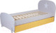 Миниатюра изображения товара Односпальная кровать Polini Kids Mirum 1915 c ящиком (серый/желтый)