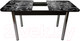 Миниатюра изображения товара Обеденный стол Solt Рита 1с №59 (кромка черная/царга черная/ноги круглые хром)