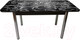 Миниатюра изображения товара Обеденный стол Solt Рита 1с №59 (кромка черная/царга черная/ноги круглые хром)