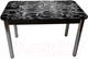 Миниатюра изображения товара Обеденный стол Solt Рита 1с №59 (кромка черная/царга черная/ноги круглые хром)