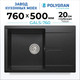 Миниатюра изображения товара Мойка кухонная Polygran Gals-760 (черный)