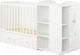 Миниатюра изображения товара Детская кровать-трансформер Polini Kids French 800 Amis с комодом (белый)