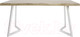 Миниатюра изображения товара Обеденный стол Buro7 Уиллис с обзолом 180x80x74 (дуб беленый/белый)