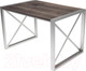 Миниатюра изображения товара Обеденный стол Buro7 Лофт Классика 110x60x75 (дуб мореный/серебристый)