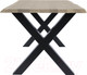 Миниатюра изображения товара Обеденный стол Buro7 Икс с обзолом 110x80x76 (дуб беленый/черный)