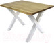 Миниатюра изображения товара Обеденный стол Buro7 Икс с обзолом 110x80x76 (дуб натуральный/белый)