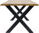 Миниатюра изображения товара Обеденный стол Buro7 Икс с обзолом 110x80x76 (дуб натуральный/черный)