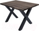 Миниатюра изображения товара Обеденный стол Buro7 Икс с обзолом 110x80x76 (дуб мореный/черный)