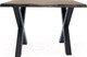 Миниатюра изображения товара Обеденный стол Buro7 Икс с обзолом 110x80x76 (дуб мореный/черный)