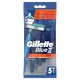 Миниатюра изображения товара Набор бритвенных станков Gillette Blue II Plus одноразовые (5шт)