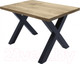 Миниатюра изображения товара Обеденный стол Buro7 Икс Классика 120x80x76 (дуб беленый/черный)