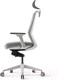 Миниатюра изображения товара Кресло офисное Bestuhl J1 White Pl с подголовником и подлокотником (серая сетка/серая ткань)