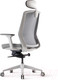 Миниатюра изображения товара Кресло офисное Bestuhl J1 White Pl с подголовником и подлокотником (серая сетка/серая ткань)
