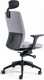 Миниатюра изображения товара Кресло офисное Bestuhl J2 Black Pl с подголовником и подлокотником (серая ткань)