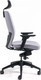 Миниатюра изображения товара Кресло офисное Bestuhl J2 Black Pl с подголовником и подлокотником (серая ткань)