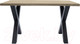 Миниатюра изображения товара Обеденный стол Buro7 Икс Классика 150x80x76 (дуб беленый/черный)