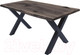 Миниатюра изображения товара Обеденный стол Buro7 Икс с обзолом и сучками 180x80x76 (дуб мореный/черный)
