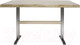 Миниатюра изображения товара Обеденный стол Buro7 Двутавр с обзолом 110x80x76 (дуб беленый/серебристый)