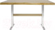 Миниатюра изображения товара Обеденный стол Buro7 Двутавр с обзолом 110x80x76 (дуб натуральный/белый)