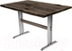 Миниатюра изображения товара Обеденный стол Buro7 Двутавр с обзолом 110x80x76 (дуб мореный/серебристый)