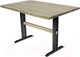 Миниатюра изображения товара Обеденный стол Buro7 Двутавр с обзолом 120x80x76 (дуб беленый/черный)