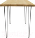 Миниатюра изображения товара Обеденный стол Buro7 Грасхопер Классика 110x80x75 (дуб натуральный/серебристый)