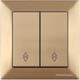 Миниатюра изображения товара Выключатель Mutlusan Daria 2120 404 0180 (золотой)