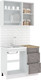 Миниатюра изображения товара Кухонный гарнитур Кортекс-мебель Корнелия Лира 1.0м (капучино/оникс/мадрид)