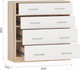 Миниатюра изображения товара Комод Империал Стелс 4ящ (дуб сонома/белый)