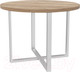 Миниатюра изображения товара Обеденный стол Hype Mebel Раунд раздвижной 80x80 (белый/дуб галифакс натуральный)