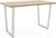 Миниатюра изображения товара Обеденный стол Hype Mebel Трапеция 110x70 раздвижной (белый/дуб галифакс натуральный)