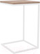 Миниатюра изображения товара Приставной столик Hype Mebel Лайт 40x40 (белый/дуб галифакс натуральный)