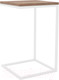 Миниатюра изображения товара Приставной столик Hype Mebel Лайт 40x40 (белый/дуб галифакс олово)
