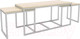 Миниатюра изображения товара Журнальный столик Hype Mebel Трио 40x100-200 (белый/древесина белая)