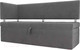 Миниатюра изображения товара Скамья кухонная мягкая Лига Диванов Стоун 259 левый со спальным местом/ 107270 (велюр, серый)