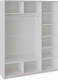 Миниатюра изображения товара Шкаф-купе ТриЯ Траст СШК 2.180.60-15.13.15 3-х дверный (белый снег/стекло белый глянец/зеркало/стекло белый глянец)