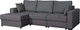 Миниатюра изображения товара Диван угловой Мебельград Неаполь-2 Стандарт левый (альба темно-серый)