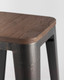 Миниатюра изображения товара Табурет барный Stool Group Tolix Wood / YD-H765-W MS-01-1 (черный/патина золото/темное дерево)
